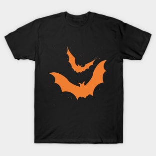 Orange silhouette of 2 bats T-Shirt